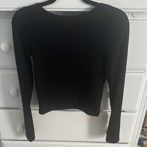 Chic Black Long Sleeve Women's Top